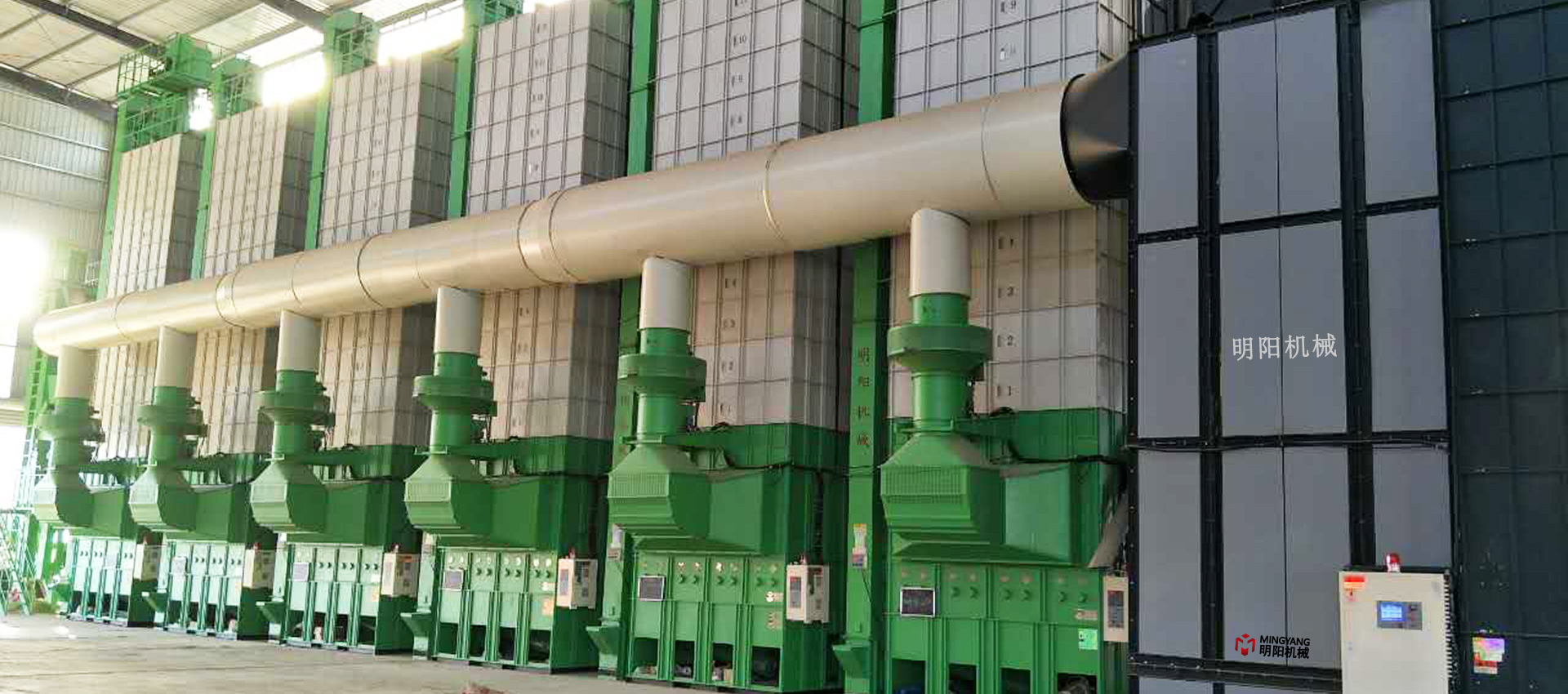 (30 tons × 6 units) Batch capacity 180 tons  fully automatic grain drying line